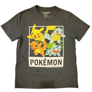 Abercrombie Kids Pikachu Pokemon Nintendo Gray T-Shirt Boys 13/14 Fit Women XS/S